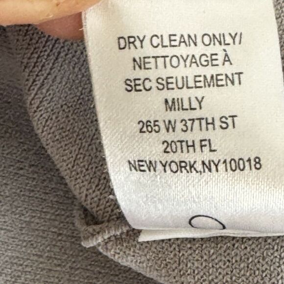 Milly Mock Neck Top Gray Sleeveless A Line Swing Knit Size Small Minimalist - Picture 8 of 8